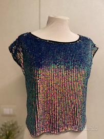Top Paillettes iridescenti Pinko S