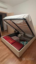 Letto matrimoniale con contenitore e materasso