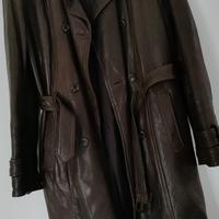 giacca in pelle marrone