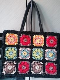 borsa mattonelle uncinetto grande 
