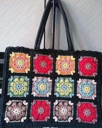 borsa mattonelle uncinetto grande 
