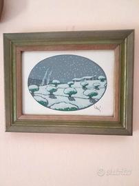 Quadretto con Paesaggio innevato