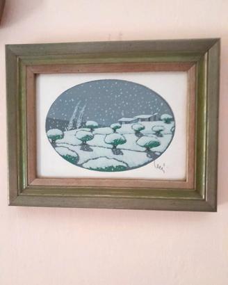 Quadretto con Paesaggio innevato