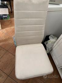 4 Sedie finta pelle bianche