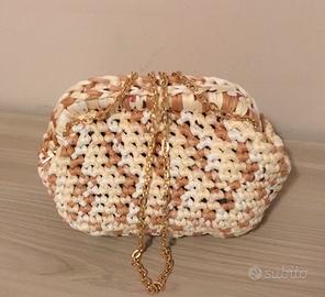 Clutch borsa uncinetto molla 19 cm