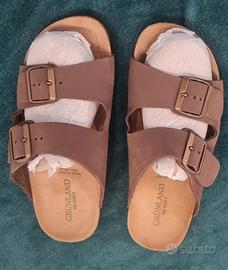 CIABATTE IN PELLE NUOVE TIPO BIRKENSTOCK n. 39