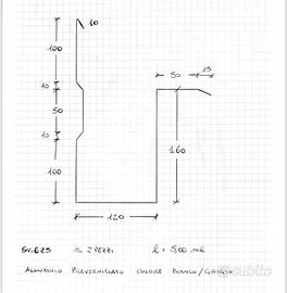 Gronda per esterno in alluminio preverniciato