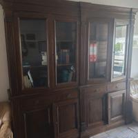 Scrivania e credenza antica legno in noce