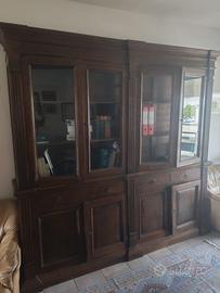 Scrivania e credenza antica legno in noce