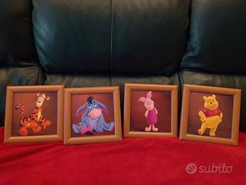 4 quadretti personaggi Winnie The Pooh