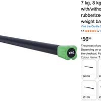 Barra antiscivolo fitness 7 kg