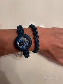 Orologio blu Stroili silicone flower
