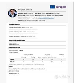 Aiuto Cuoco e Lava Piatti