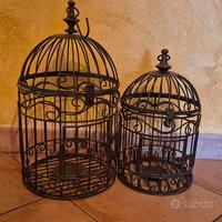 2 gabbie in metallo decorative