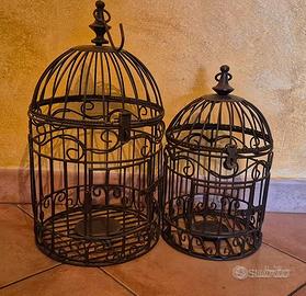 2 gabbie in metallo decorative