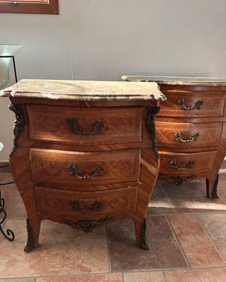 2 comodini stile Rococò usati con piano in marmo