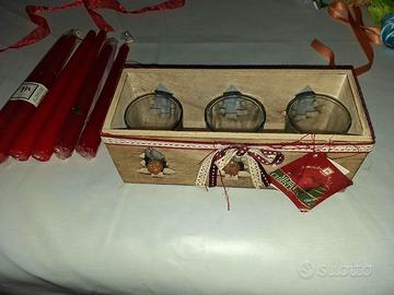 portacandeline in legno