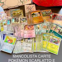 Completo Mancoliste Pokemon SCARLATTO E VIOLETTO