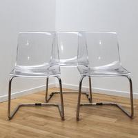 Sedie ikea tobias trasparente/cromato 4 pezzi