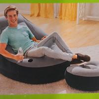 poltrona gonfiabile intex + pouf