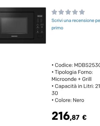 microonde da incasso 