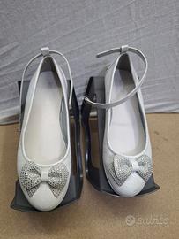 Ballerine donna vera pelle n.37 color argento