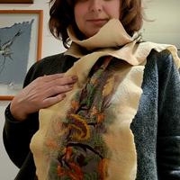 Sciarpa Nuno Felt Seta Multicolore fatta a mano