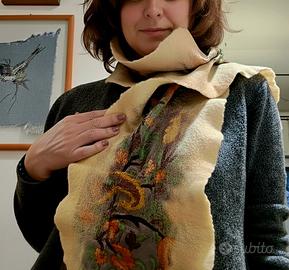 Sciarpa Nuno Felt Seta Multicolore fatta a mano