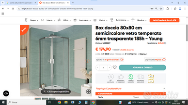 Box doccia 80x80 cm semicircolare