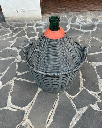 Damigiane in vetro vintage con rivestimento