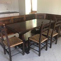 Tavolo e panca legno massello