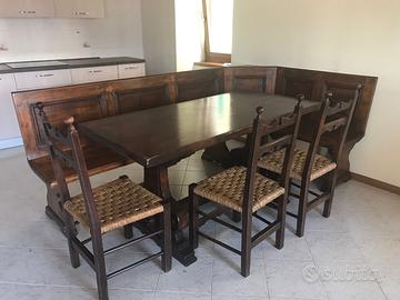 Tavolo e panca legno massello