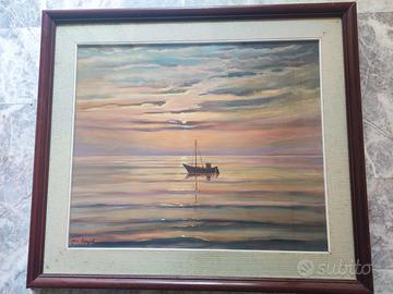 Dipinto: Barca al Tramonto