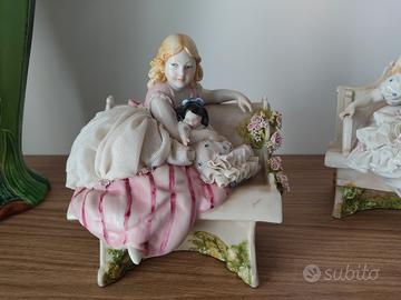 Coppia di bambole in porcellana Capodimonte Princi