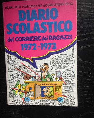 Diario scolastico 1972/1973 del corriere dei ragaz