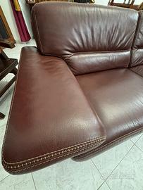 Divano vera pelle marrone Made in Italy