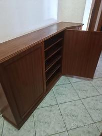 Scarpiera in legno mogano