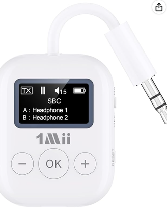 Trasmettitore Bluetooth TV 1Mii 3.5mm Bateria 25h
