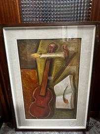 Quadro natura morta musicale – olio su tela