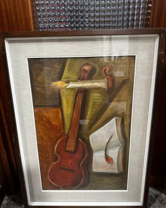 Quadro natura morta musicale – olio su tela