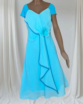 Abito Vintage Blu Tiffany - Fashion New York tg L