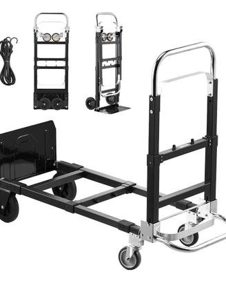 Carrello a Mano Pieghevole Convertibile Regolabile