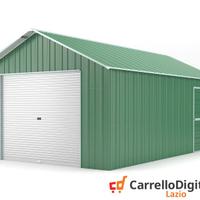 Baracca cantiere box 438x724 con saracinesca verde