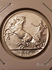 10 LIRE 1927** BIGA -REGNO D'ITALIA-VITTORIO III
