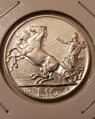 10 LIRE 1927** BIGA -REGNO D'ITALIA-VITTORIO III