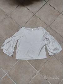 Blusa bianca maniche a campana - Made in Italy 