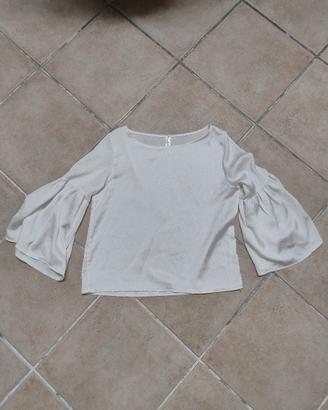 Blusa bianca maniche a campana - Made in Italy 