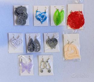 Lotto 10 paia di orecchini artigianali