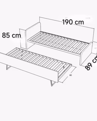 Letto singolo+  2 letto estraibile 