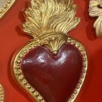 CUORE SACRO EX VOTO IN LEGNO
